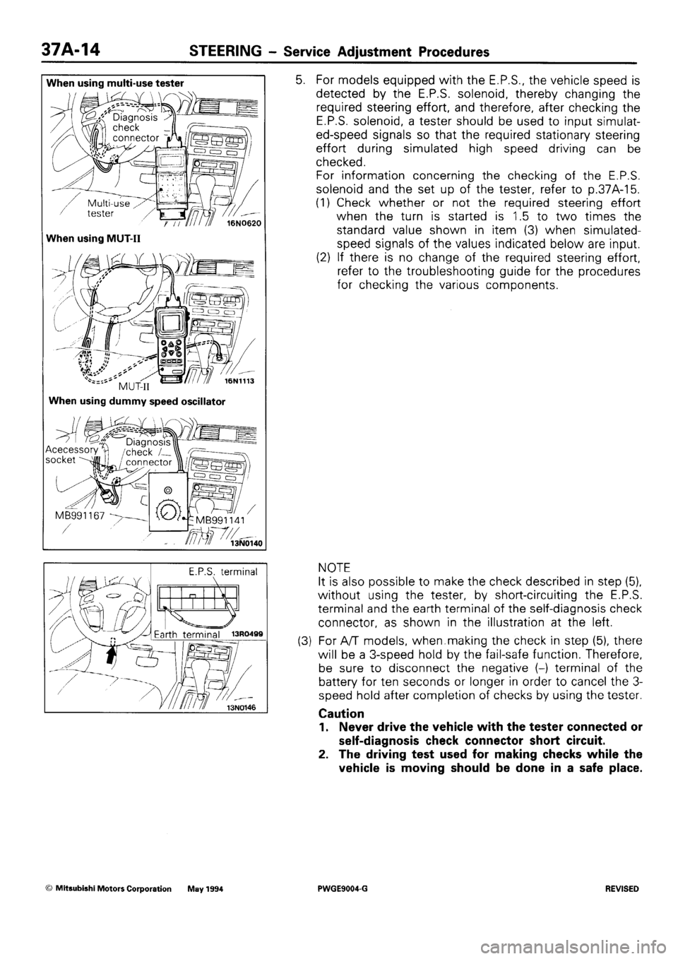 MITSUBISHI SIGMA 1991  Workshop Manual 