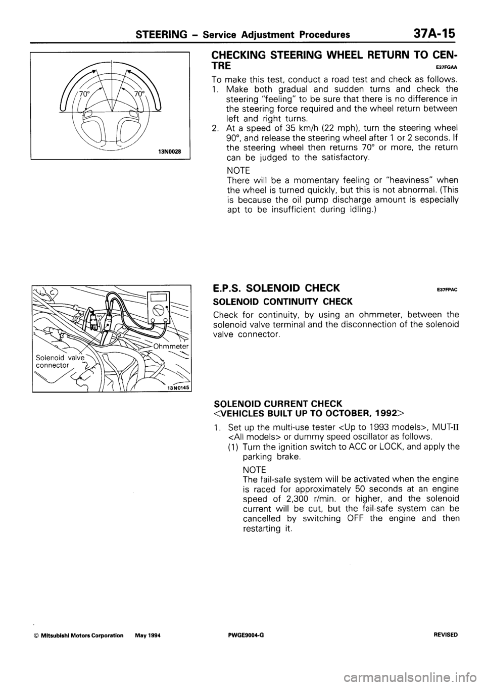 MITSUBISHI SIGMA 1991  Workshop Manual 