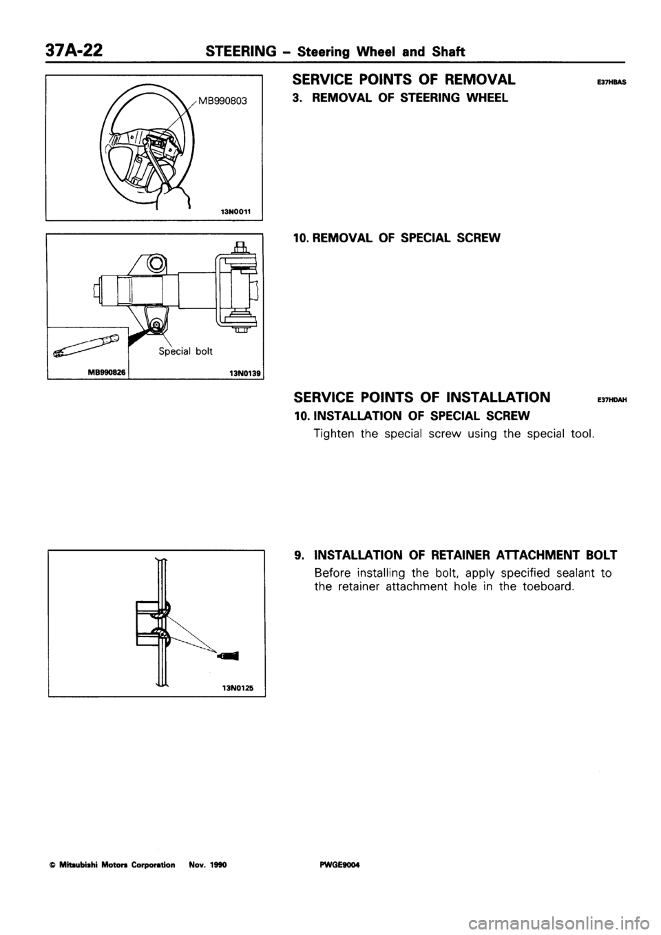 MITSUBISHI SIGMA 1991  Workshop Manual 