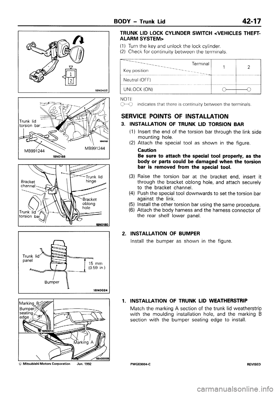 MITSUBISHI SIGMA 1991  Workshop Manual 