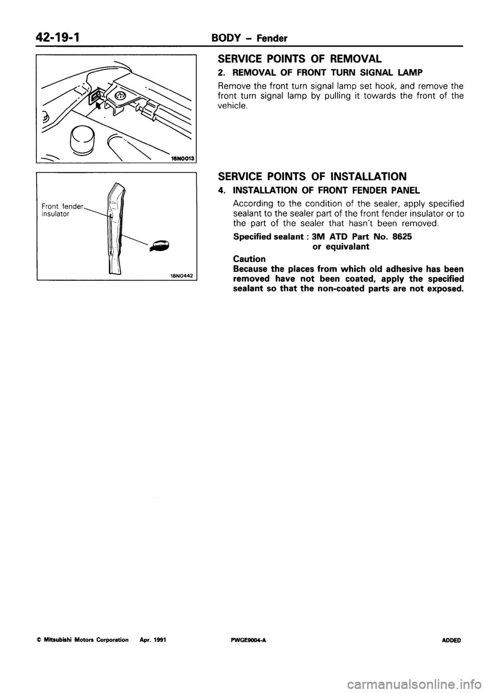 MITSUBISHI SIGMA 1991  Workshop Manual 