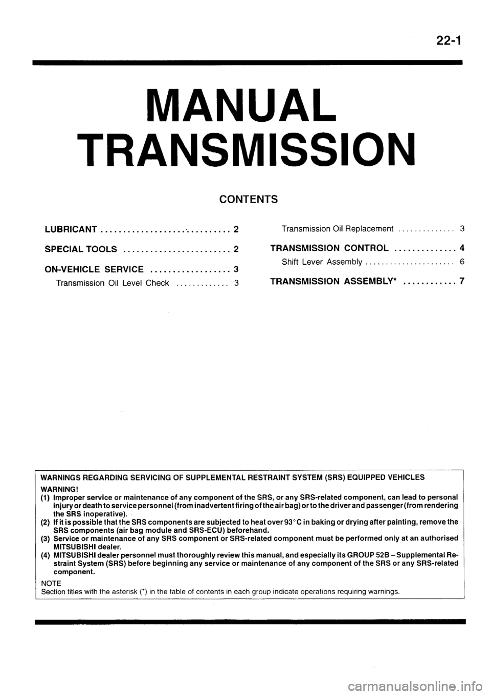 MITSUBISHI SIGMA 1997  Workshop  Service Repair Manual 