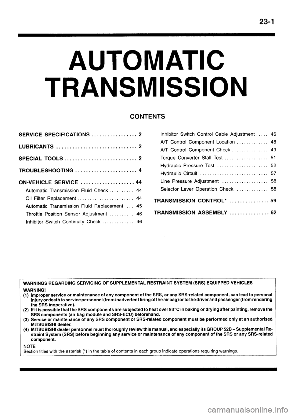 MITSUBISHI SIGMA 1997  Workshop  Service Repair Manual 