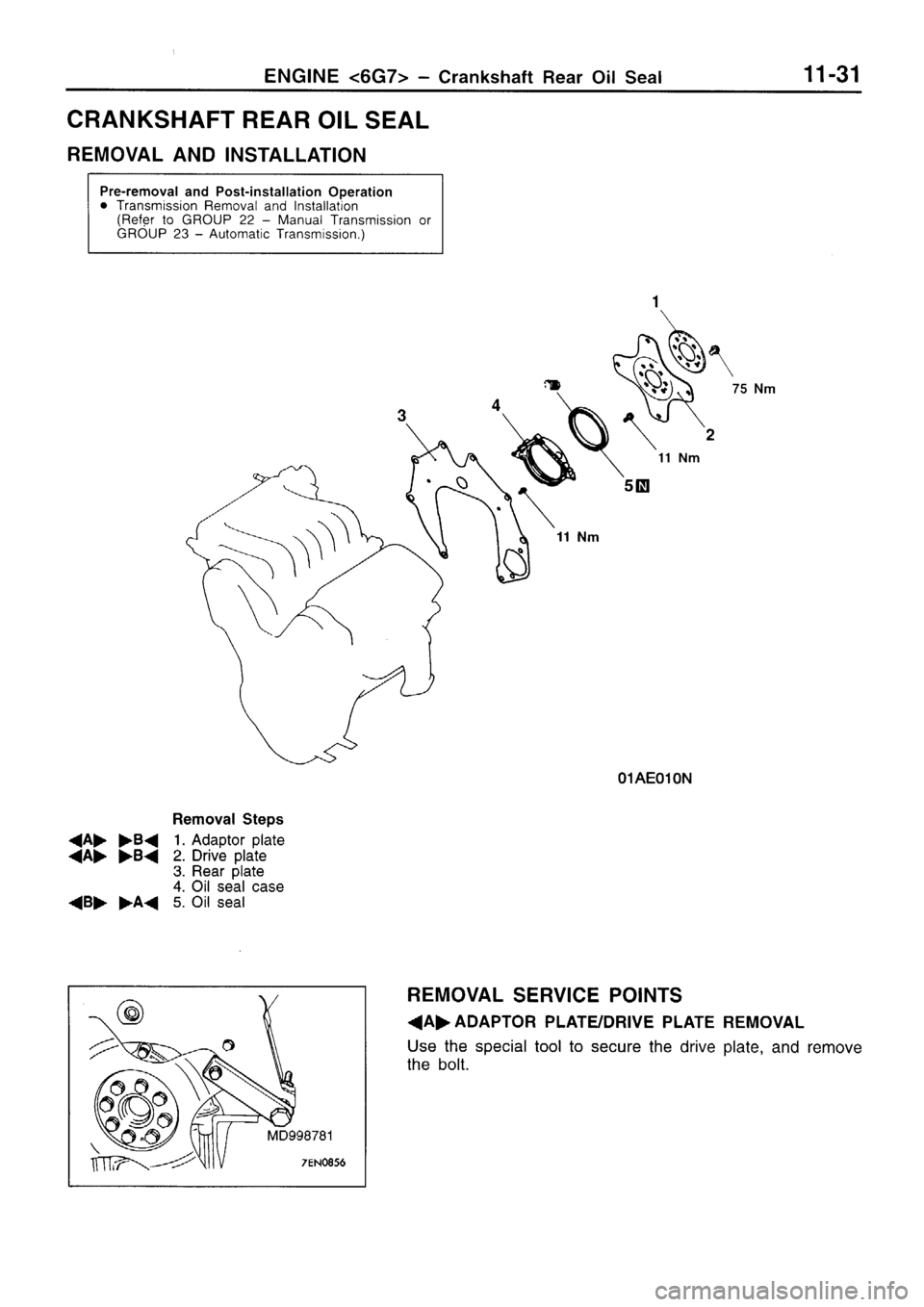 MITSUBISHI SIGMA 1997  Workshop  Service Repair Manual 