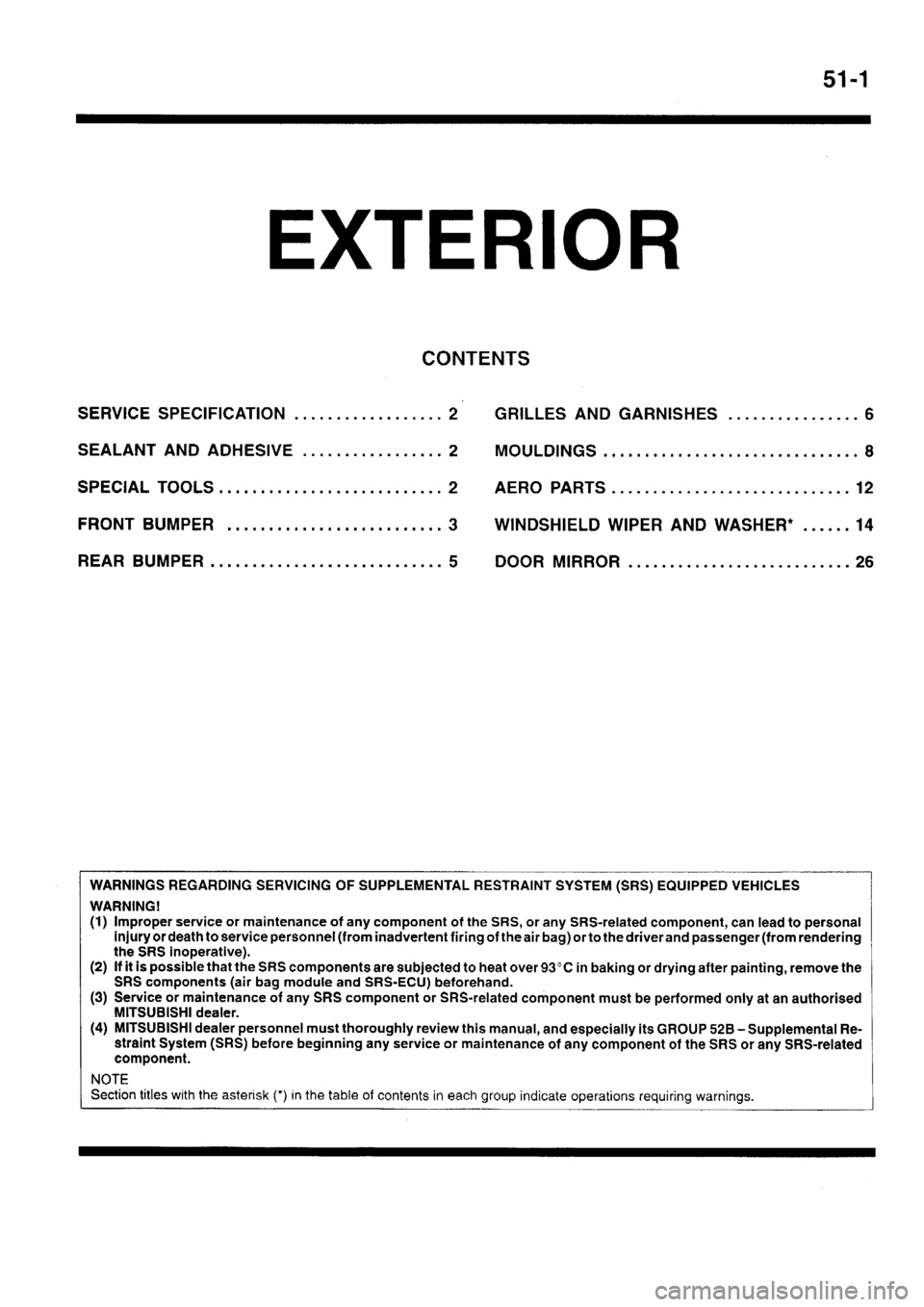 MITSUBISHI SIGMA 1997  Workshop  Service Repair Manual 