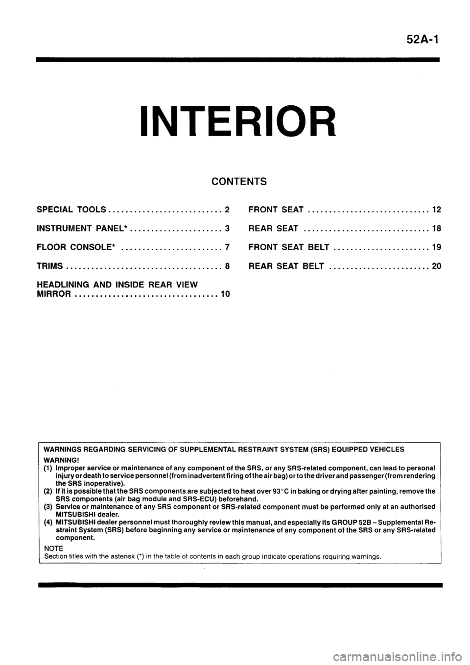 MITSUBISHI SIGMA 1997  Workshop  Service Repair Manual 