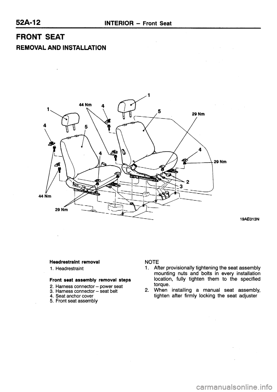 MITSUBISHI SIGMA 1997  Workshop  Service Repair Manual 