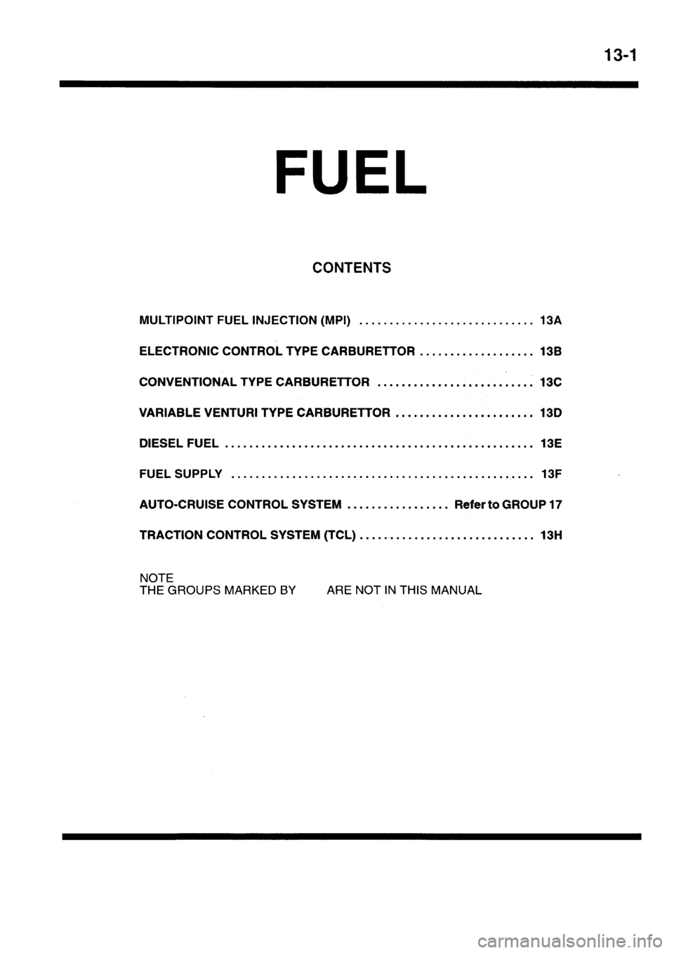 MITSUBISHI SIGMA 1997  Workshop  Service Repair Manual 