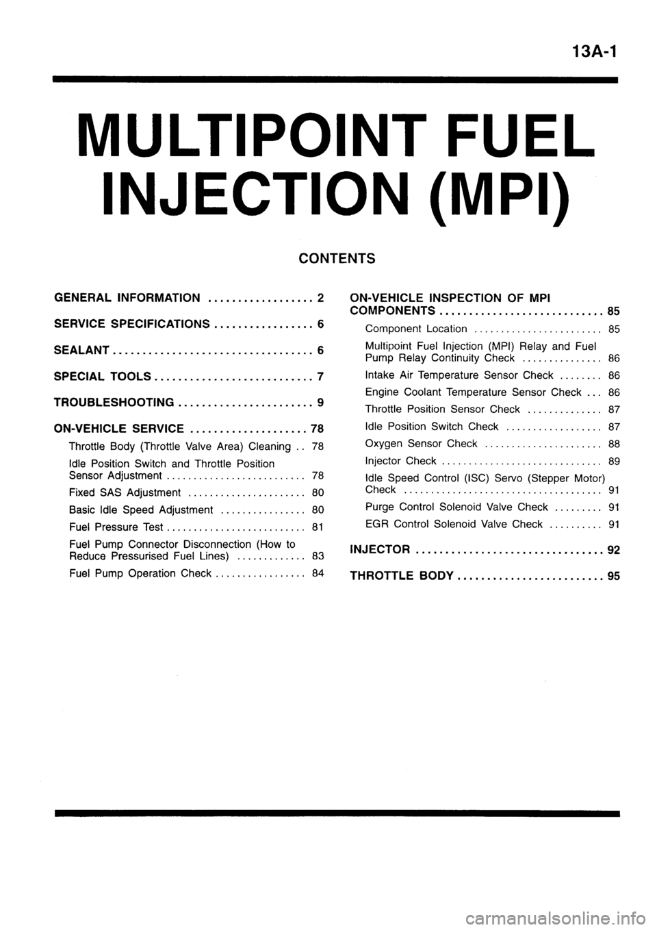 MITSUBISHI SIGMA 1997  Workshop  Service Repair Manual 