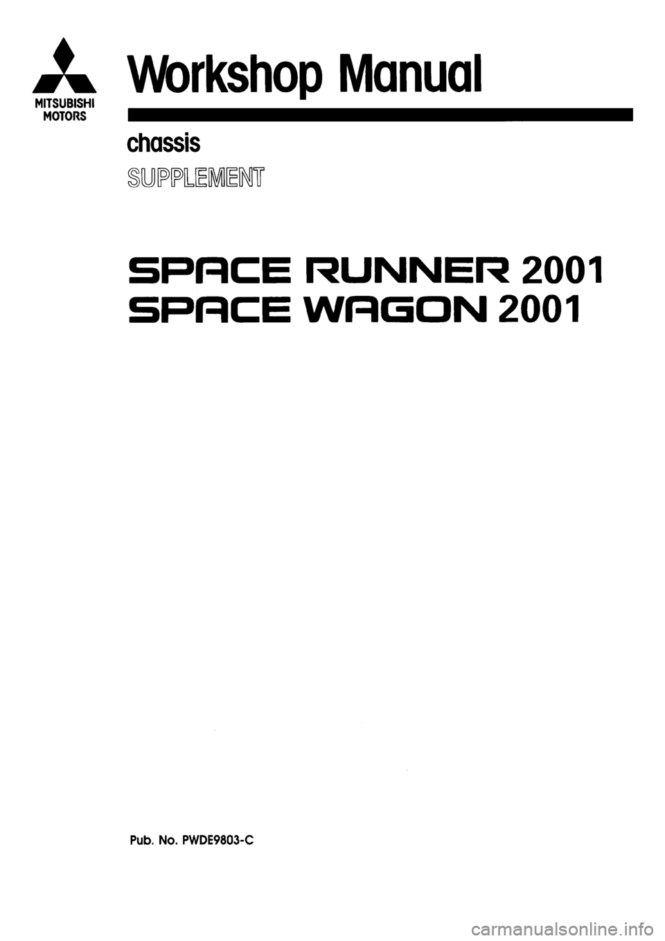 MITSUBISHI SPACE RUNNER 2001  Workshop Manual 