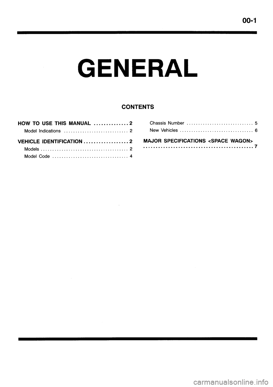 MITSUBISHI SPACE RUNNER 2001  Workshop Manual 
