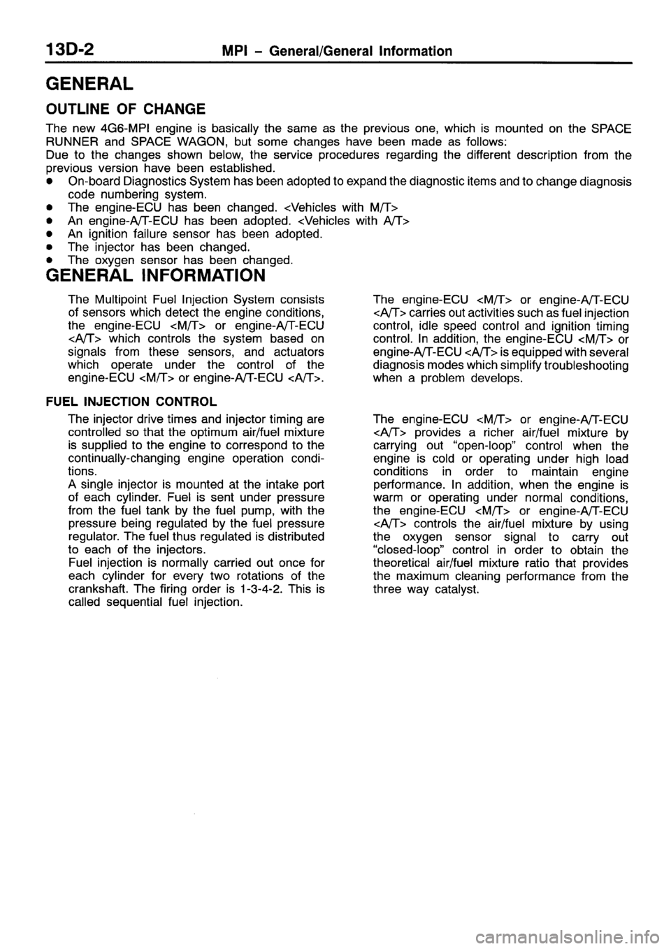 MITSUBISHI SPACE RUNNER 2001  Workshop Manual 