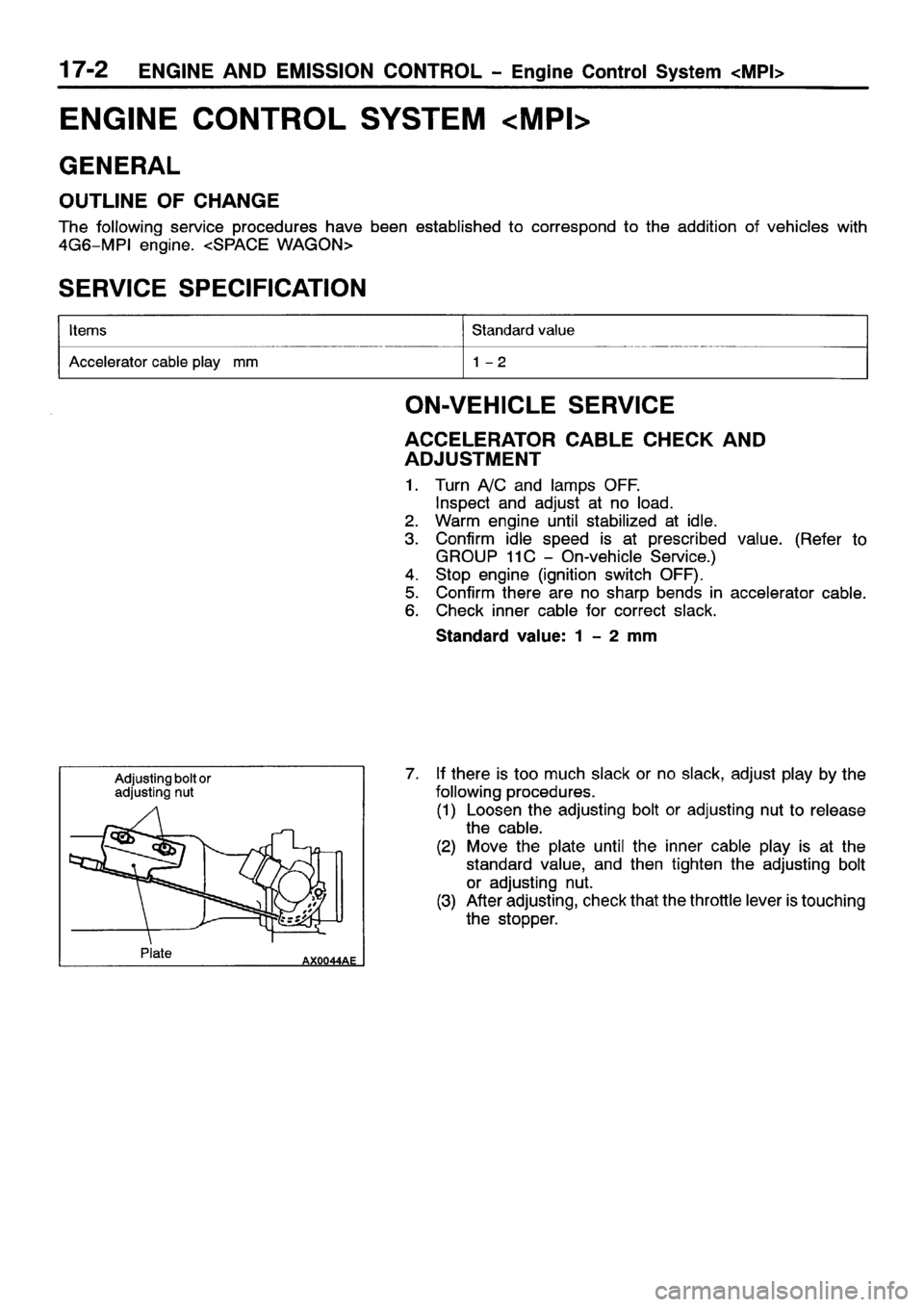 MITSUBISHI SPACE RUNNER 2001  Workshop Manual 