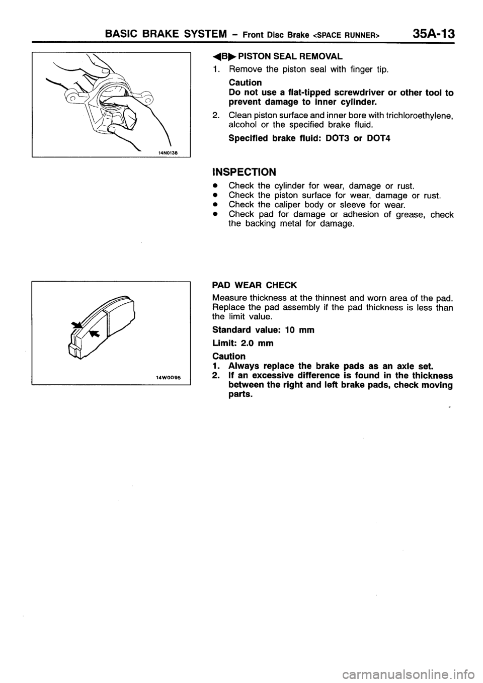 MITSUBISHI SPACE RUNNER 2001  Workshop Manual 