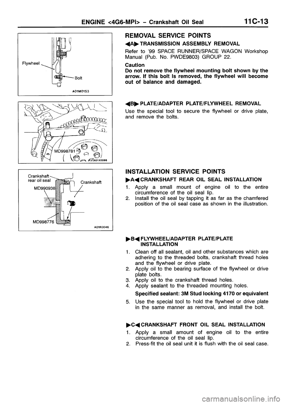 MITSUBISHI SPACE RUNNER 2001  Workshop Manual 