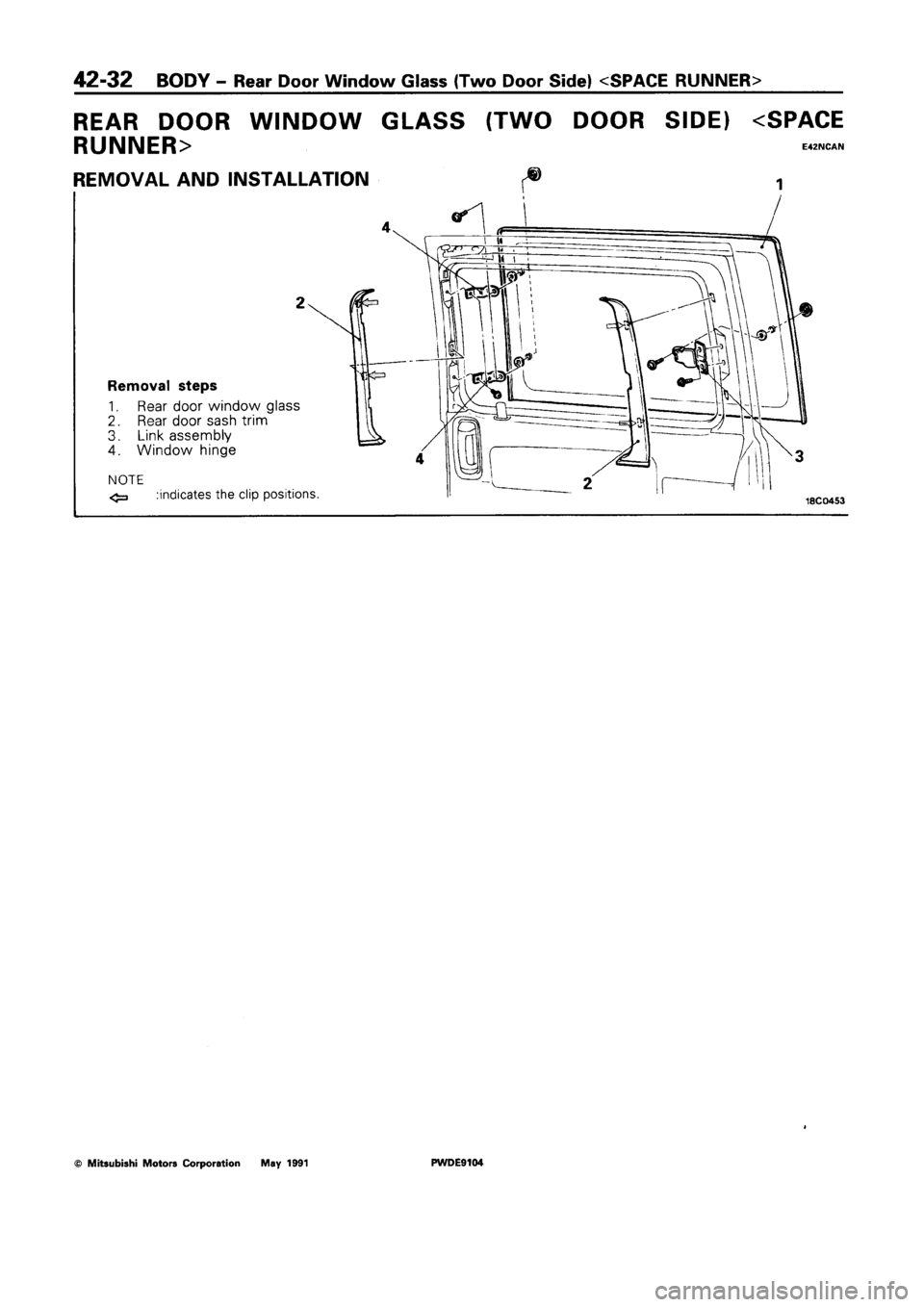 MITSUBISHI SPACE RUNNER 1992  Workshop Manual 