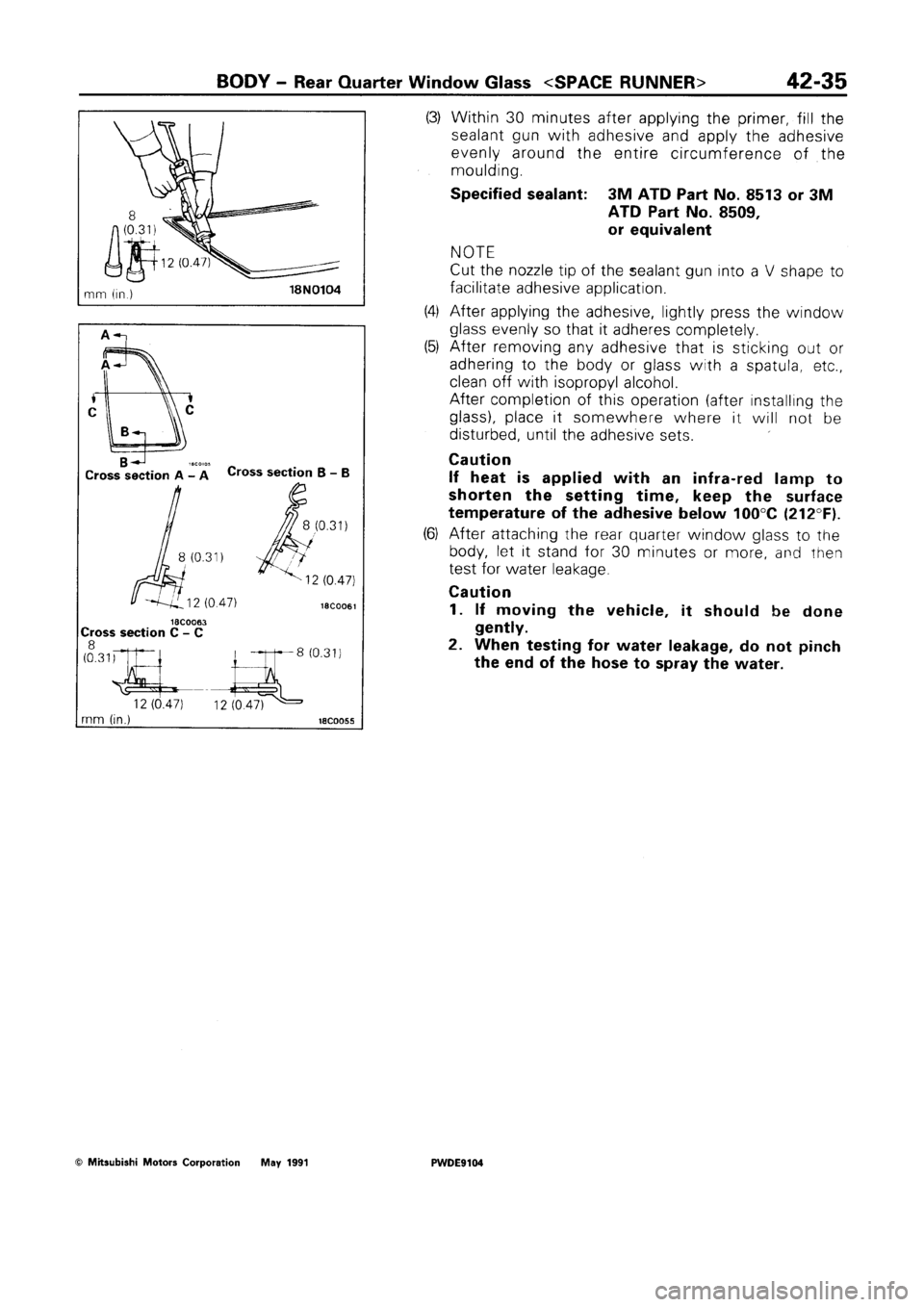 MITSUBISHI SPACE RUNNER 1992  Workshop Manual 