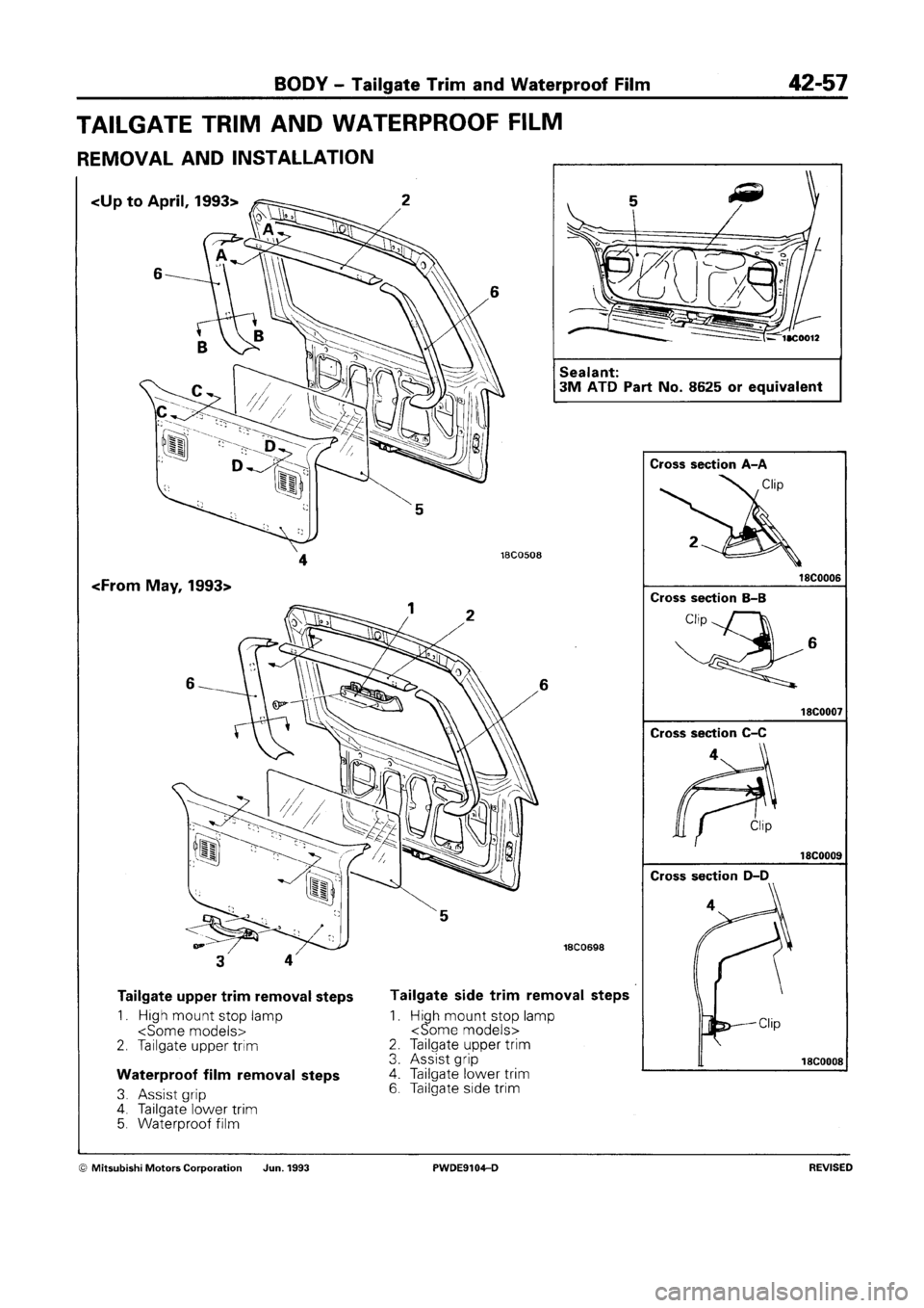 MITSUBISHI SPACE RUNNER 1992  Workshop Manual 