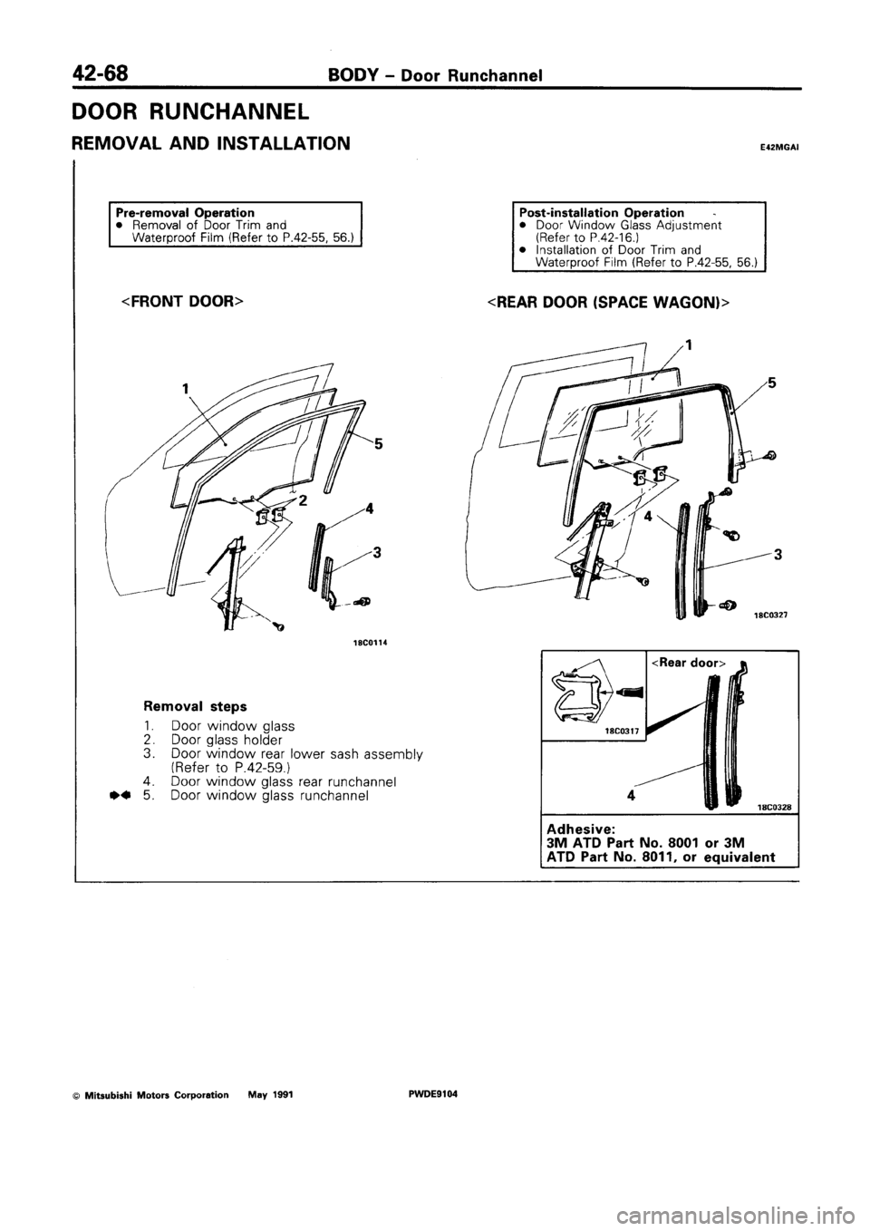MITSUBISHI SPACE RUNNER 1992  Workshop Manual 