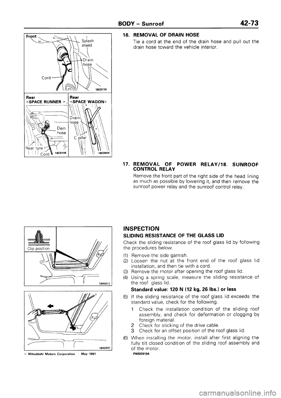 MITSUBISHI SPACE RUNNER 1992  Workshop Manual 