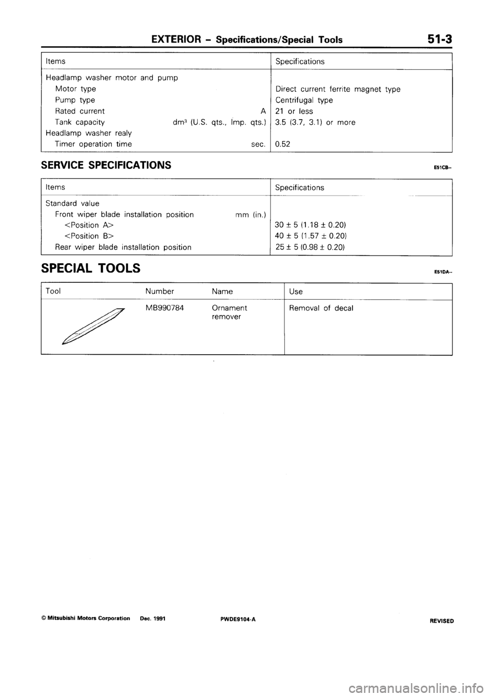 MITSUBISHI SPACE RUNNER 1992  Workshop Manual 