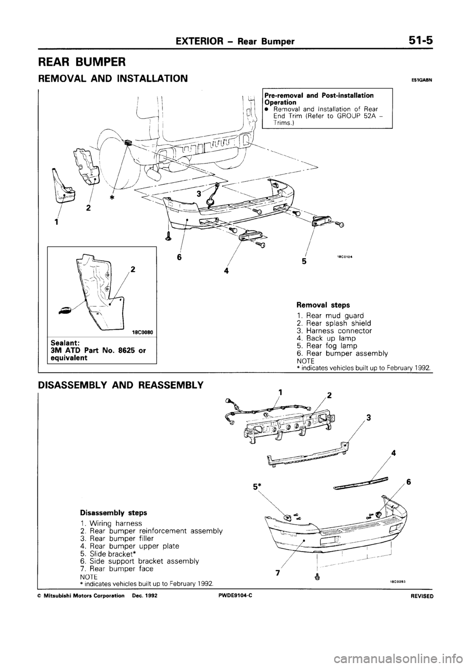 MITSUBISHI SPACE RUNNER 1992  Workshop Manual 