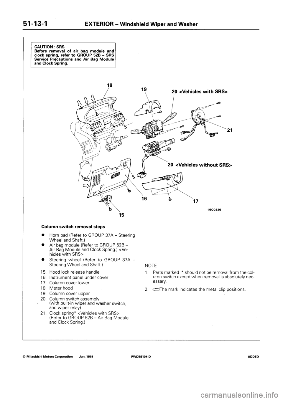 MITSUBISHI SPACE RUNNER 1992  Workshop Manual 