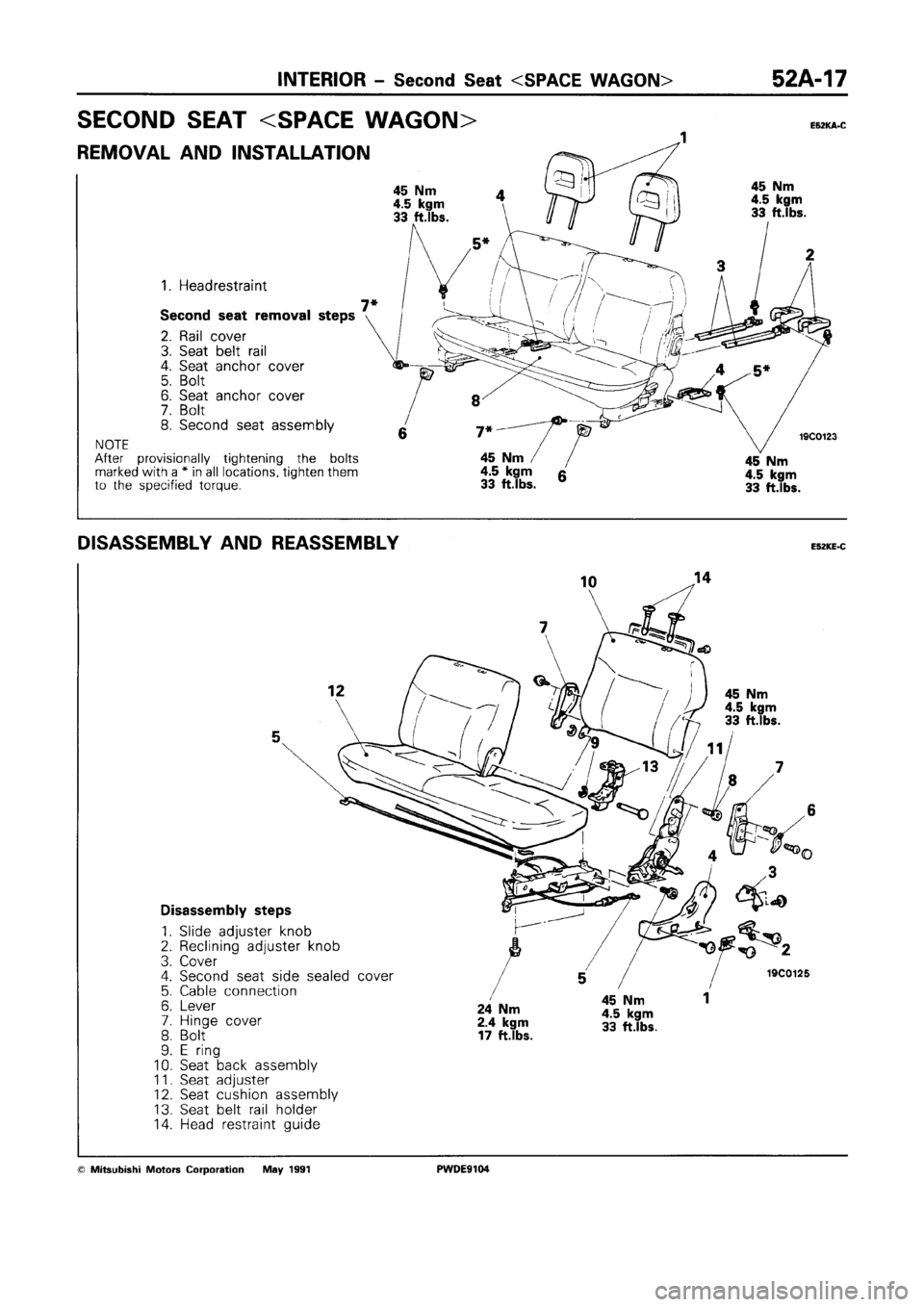 MITSUBISHI SPACE RUNNER 1992  Workshop Manual 
