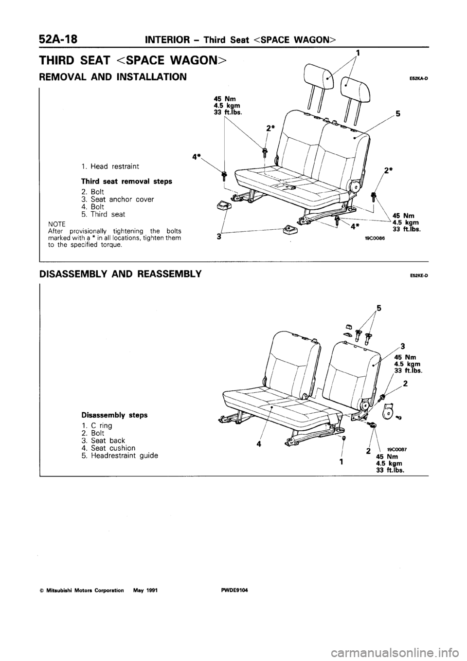 MITSUBISHI SPACE RUNNER 1992  Workshop Manual 
