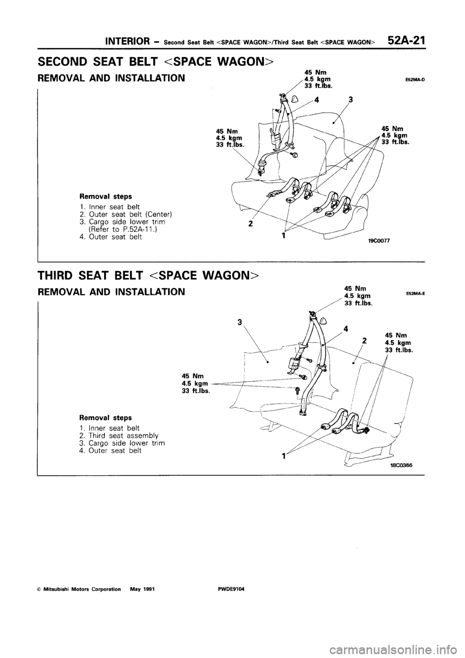 MITSUBISHI SPACE RUNNER 1992  Workshop Manual 
