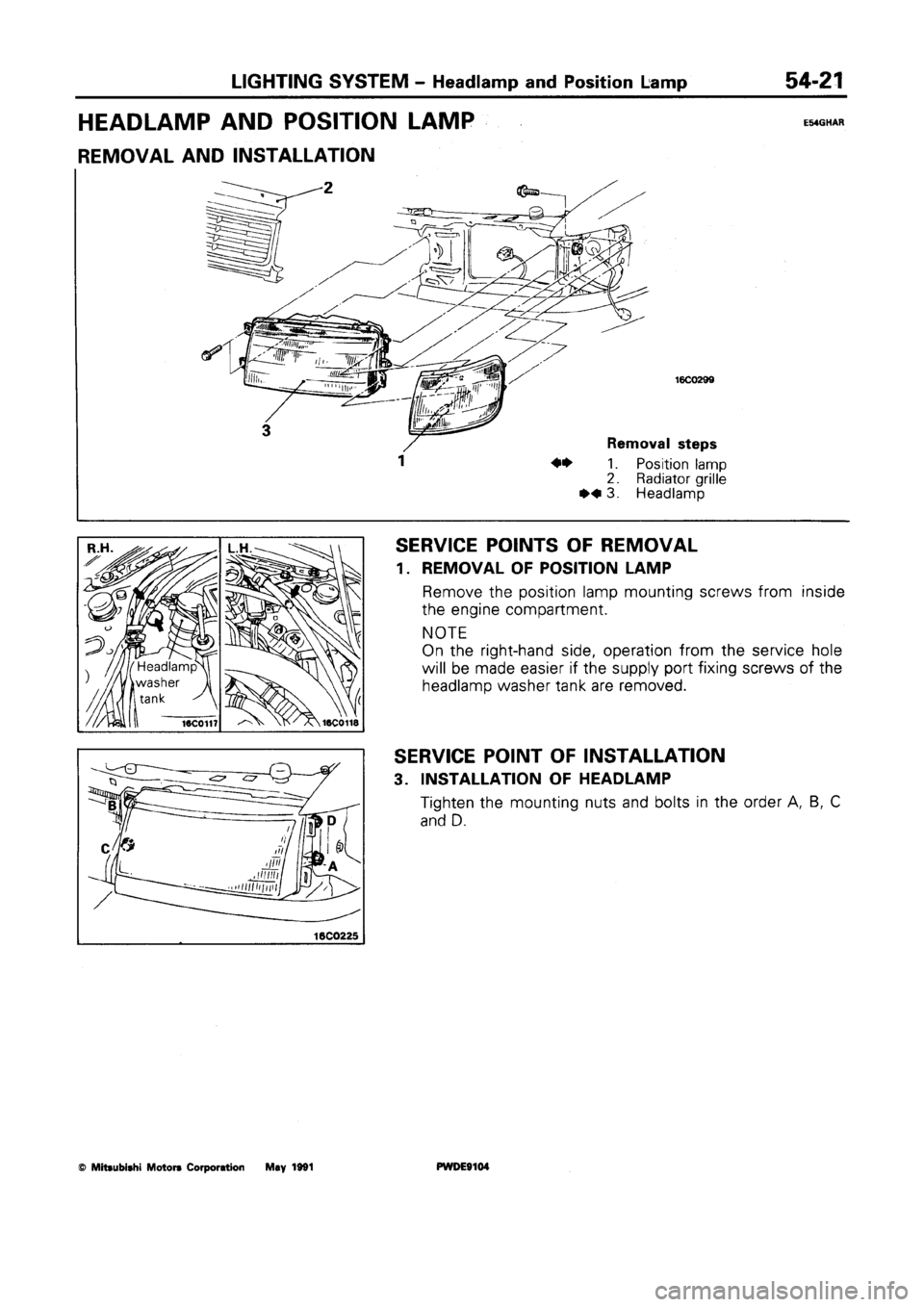 MITSUBISHI SPACE RUNNER 1992  Workshop Manual 