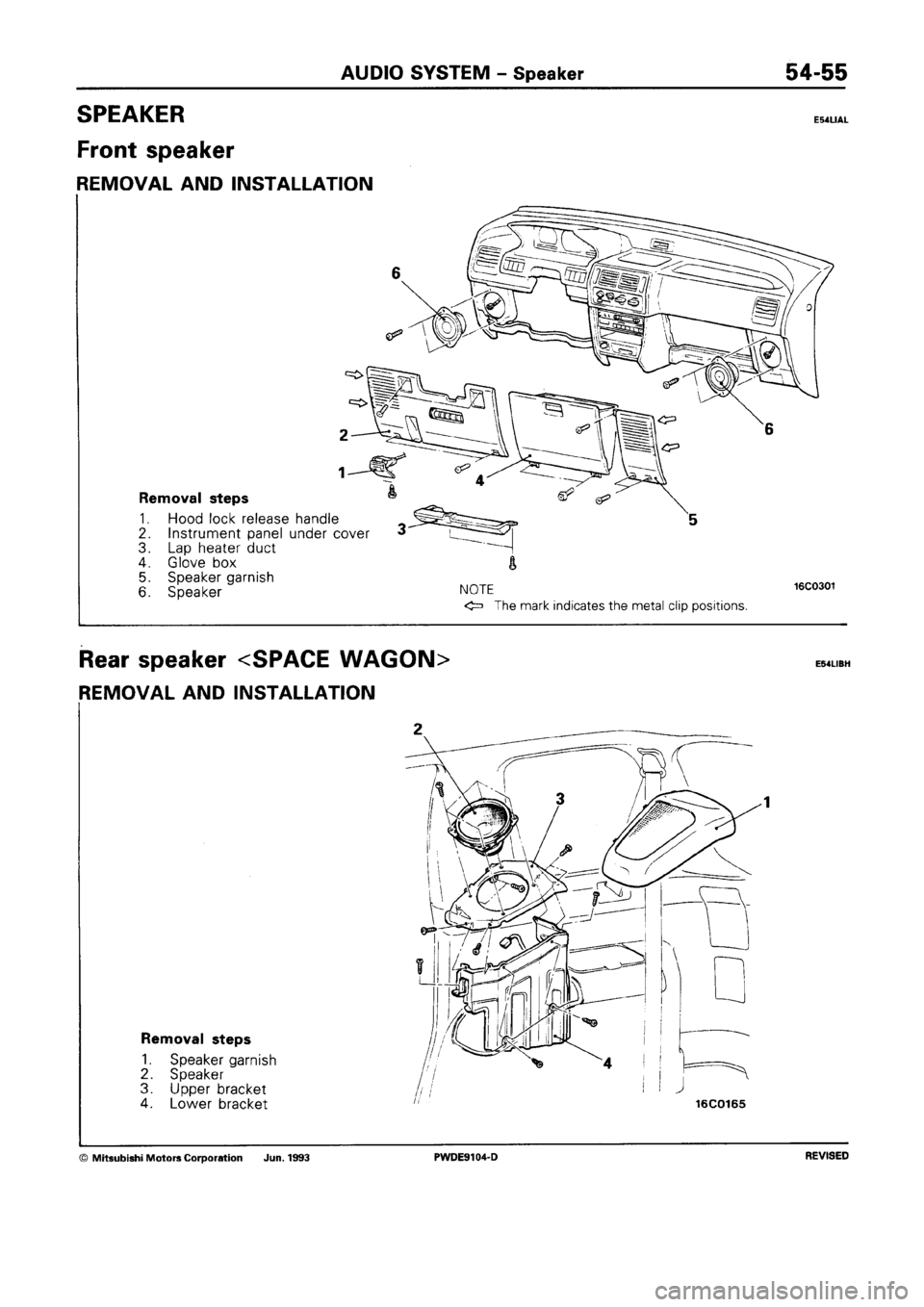 MITSUBISHI SPACE RUNNER 1992  Workshop Manual 