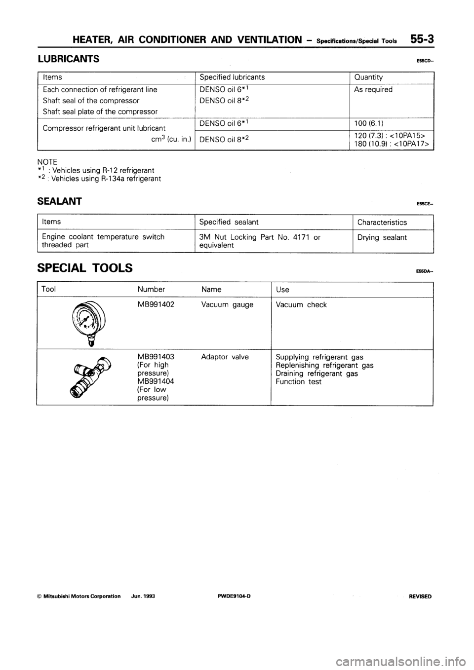 MITSUBISHI SPACE RUNNER 1992  Workshop Manual 