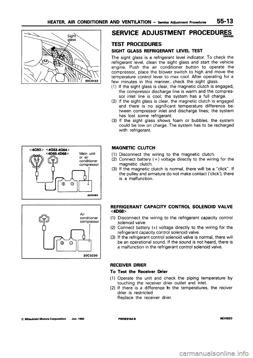 MITSUBISHI SPACE RUNNER 1992  Workshop Manual 