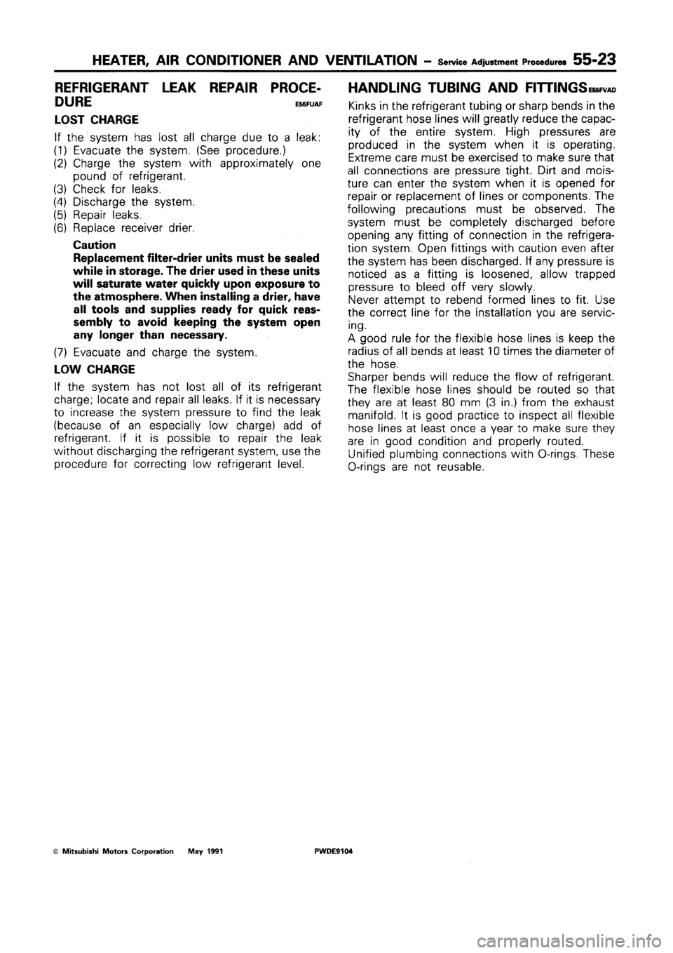 MITSUBISHI SPACE RUNNER 1992  Workshop Manual 