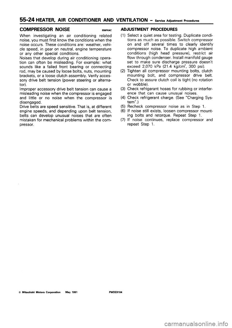 MITSUBISHI SPACE RUNNER 1992  Workshop Manual 