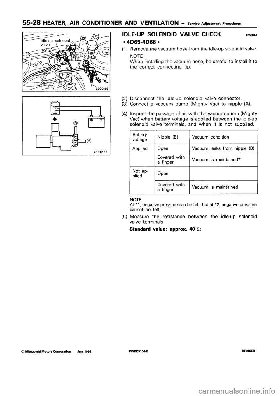 MITSUBISHI SPACE RUNNER 1992  Workshop Manual 
