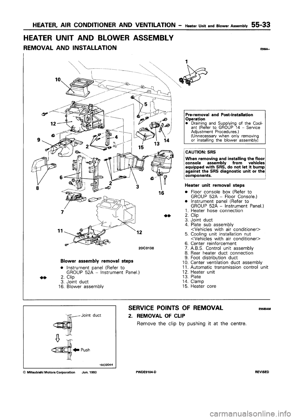 MITSUBISHI SPACE RUNNER 1992  Workshop Manual 