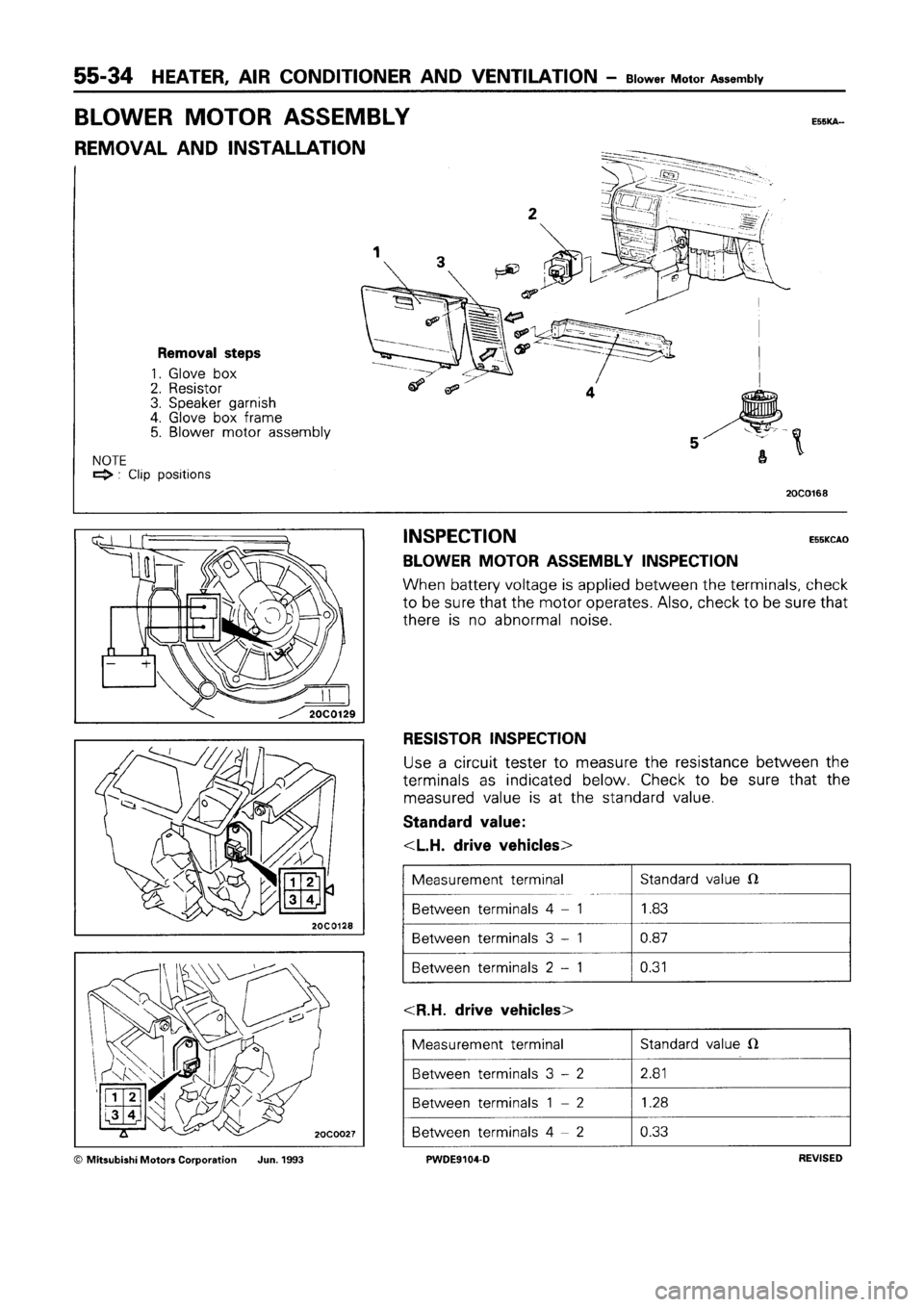 MITSUBISHI SPACE RUNNER 1992  Workshop Manual 