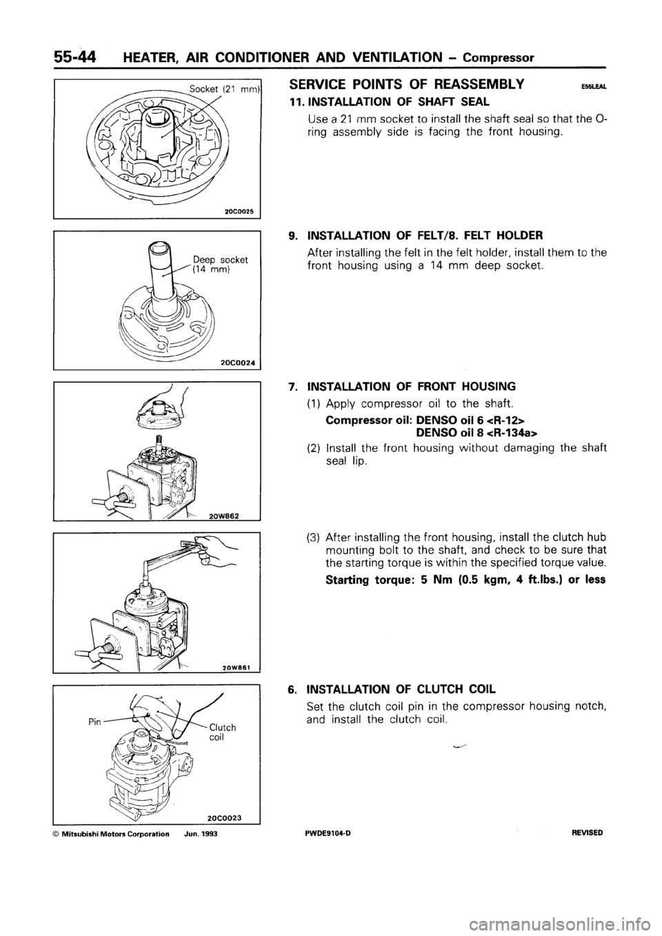 MITSUBISHI SPACE RUNNER 1992  Workshop Manual 
