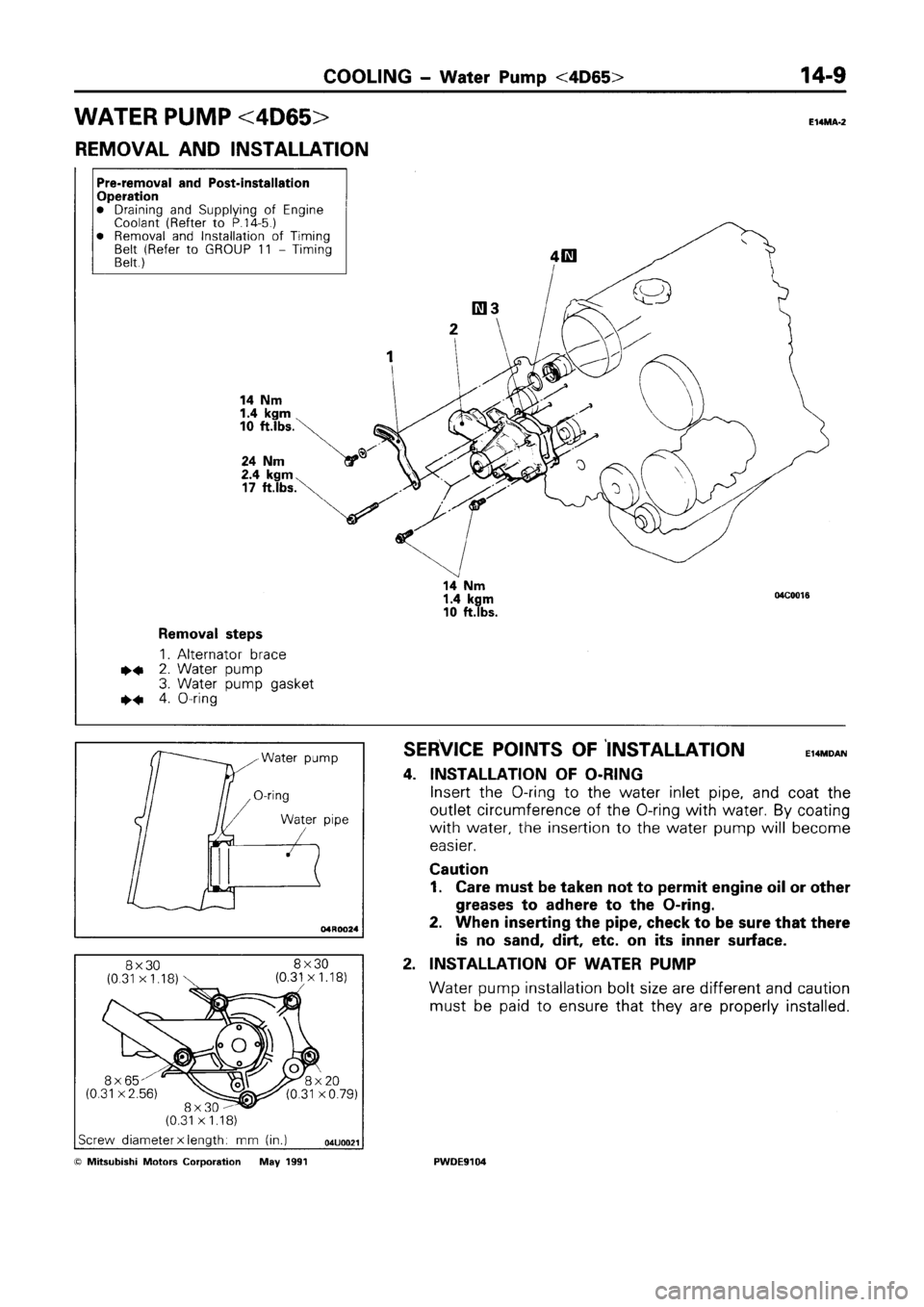 MITSUBISHI SPACE RUNNER 1992  Workshop Manual 