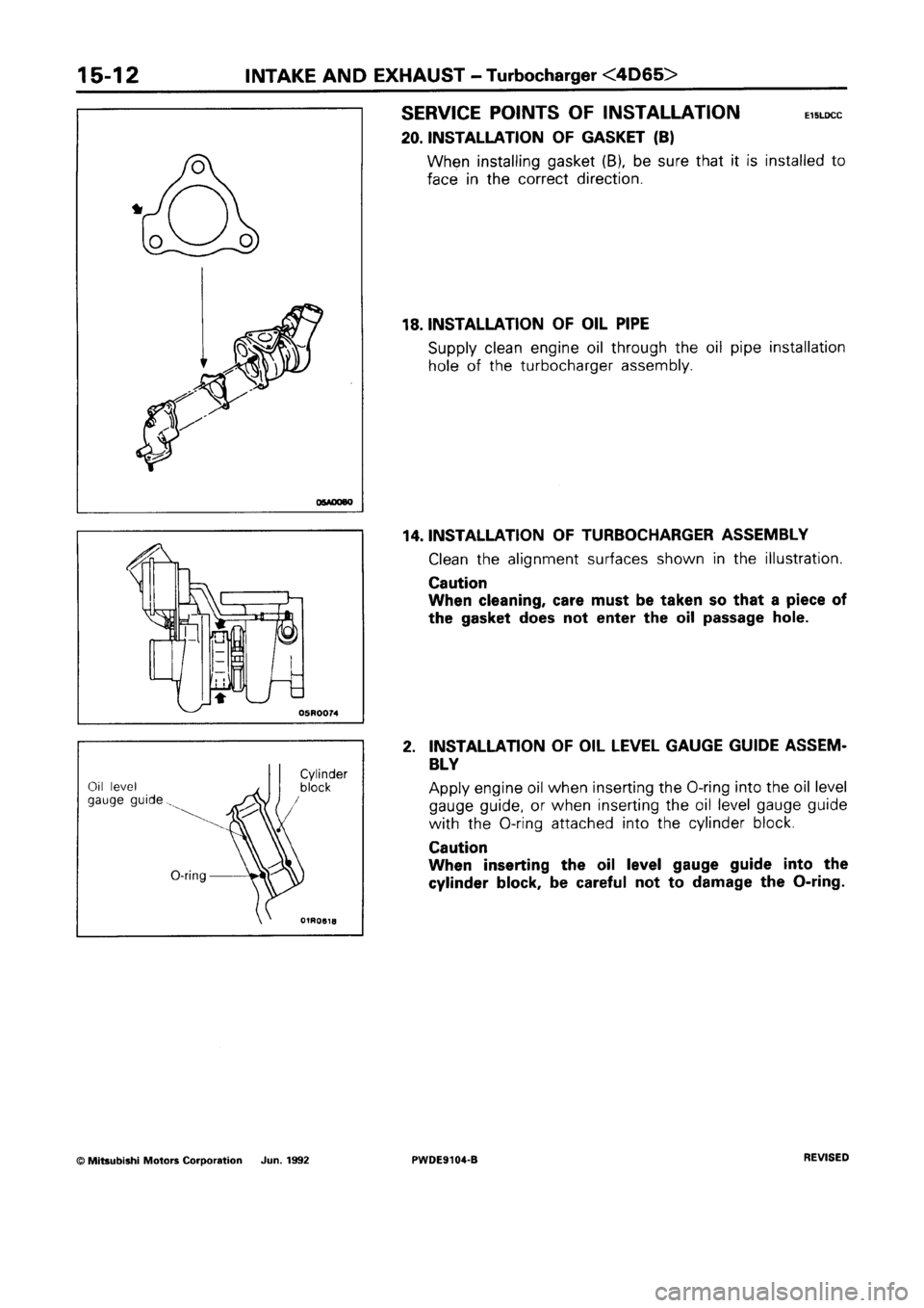 MITSUBISHI SPACE RUNNER 1992  Workshop Manual 