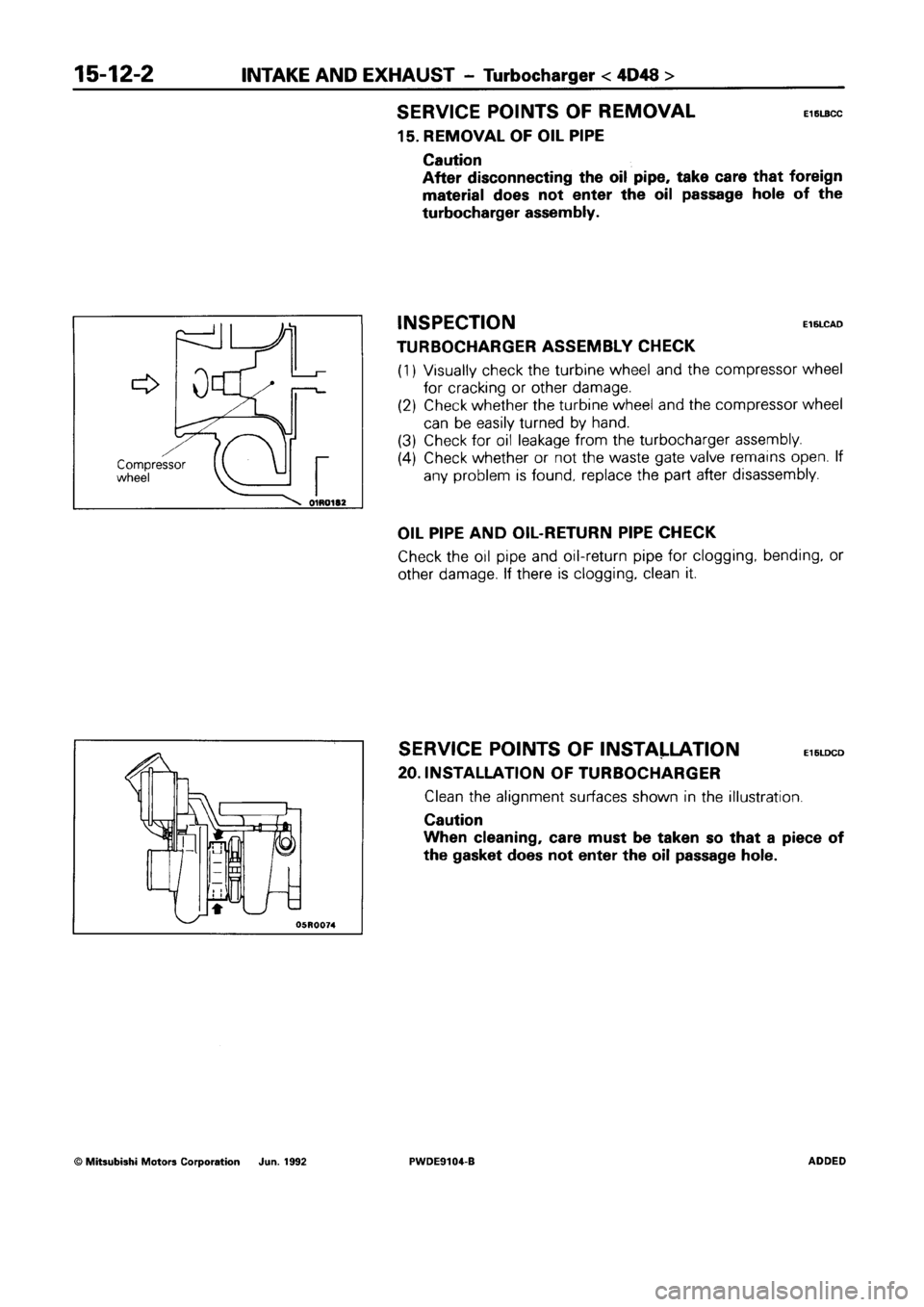 MITSUBISHI SPACE RUNNER 1992  Workshop Manual 