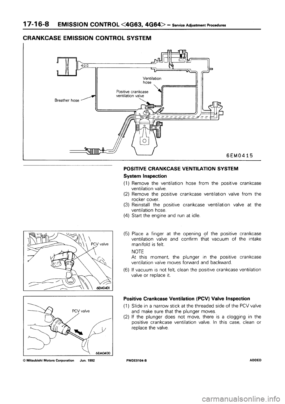 MITSUBISHI SPACE RUNNER 1992  Workshop Manual 