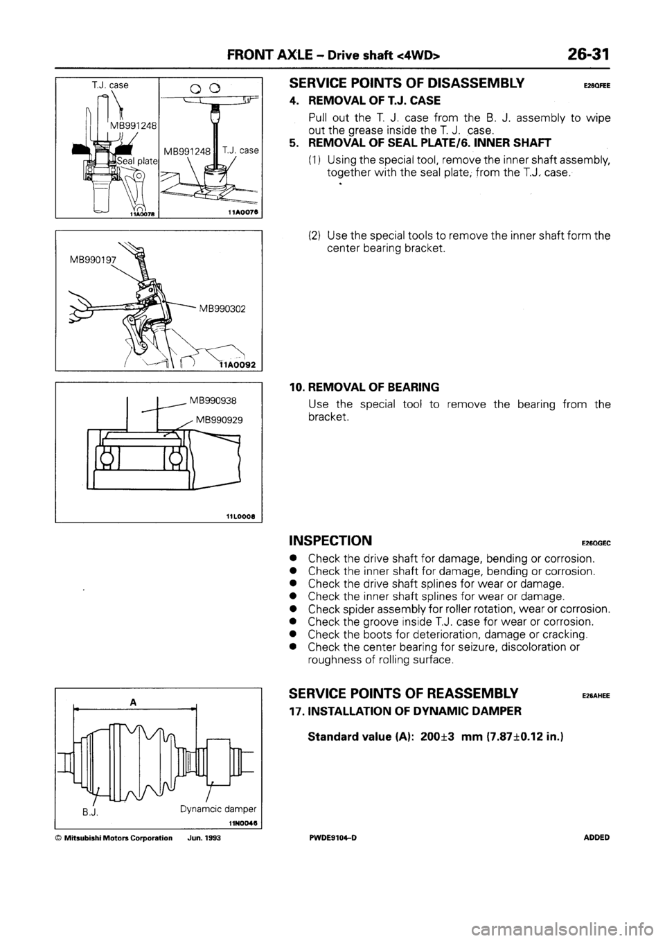 MITSUBISHI SPACE RUNNER 1992  Workshop Manual 