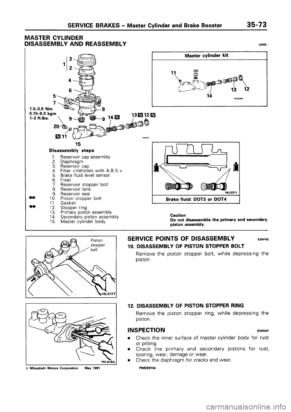 MITSUBISHI SPACE RUNNER 1992  Workshop Manual 