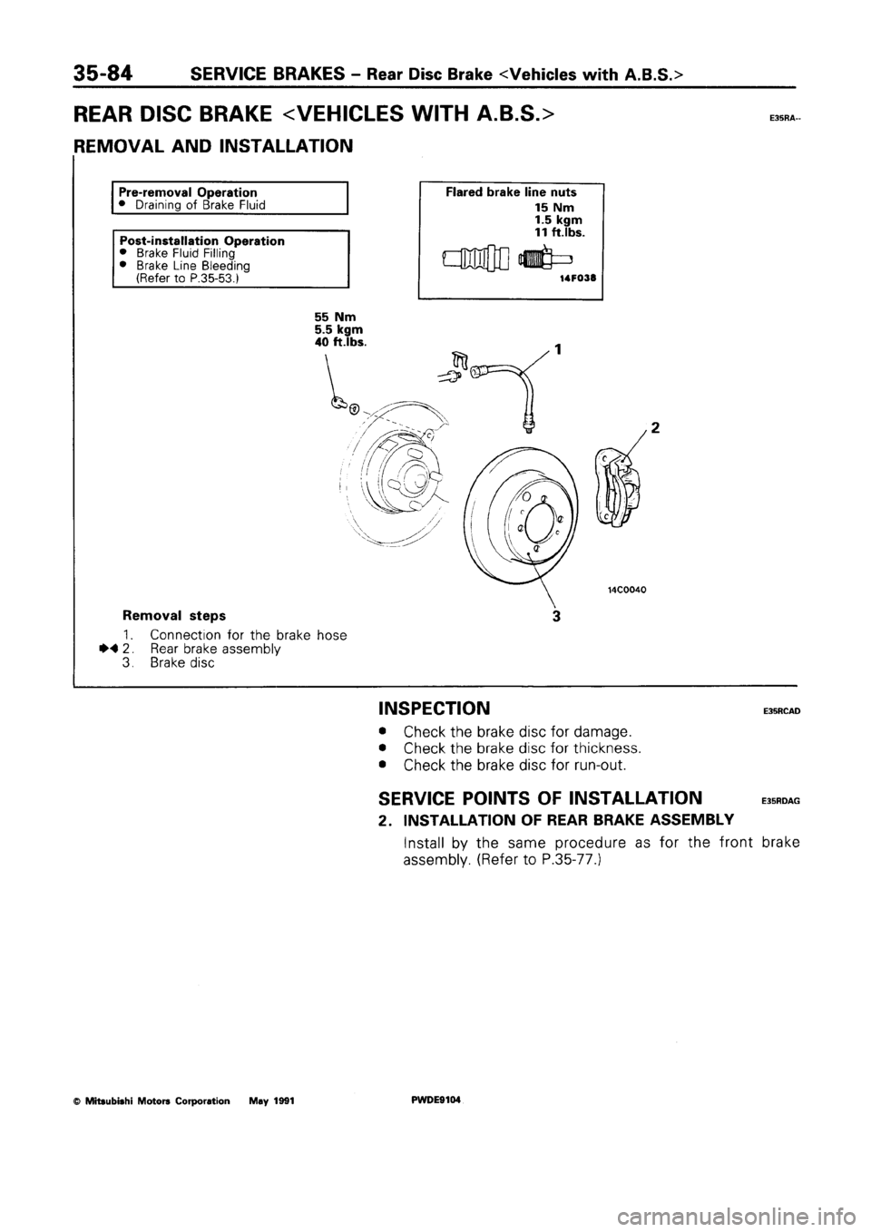 MITSUBISHI SPACE RUNNER 1992  Workshop Manual 