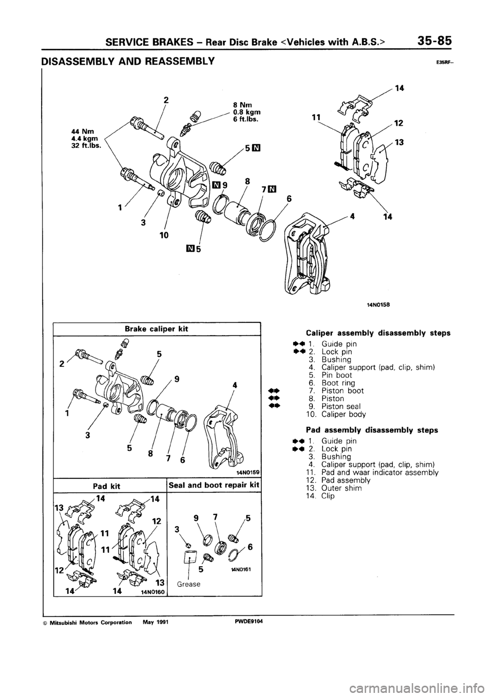 MITSUBISHI SPACE RUNNER 1992  Workshop Manual 