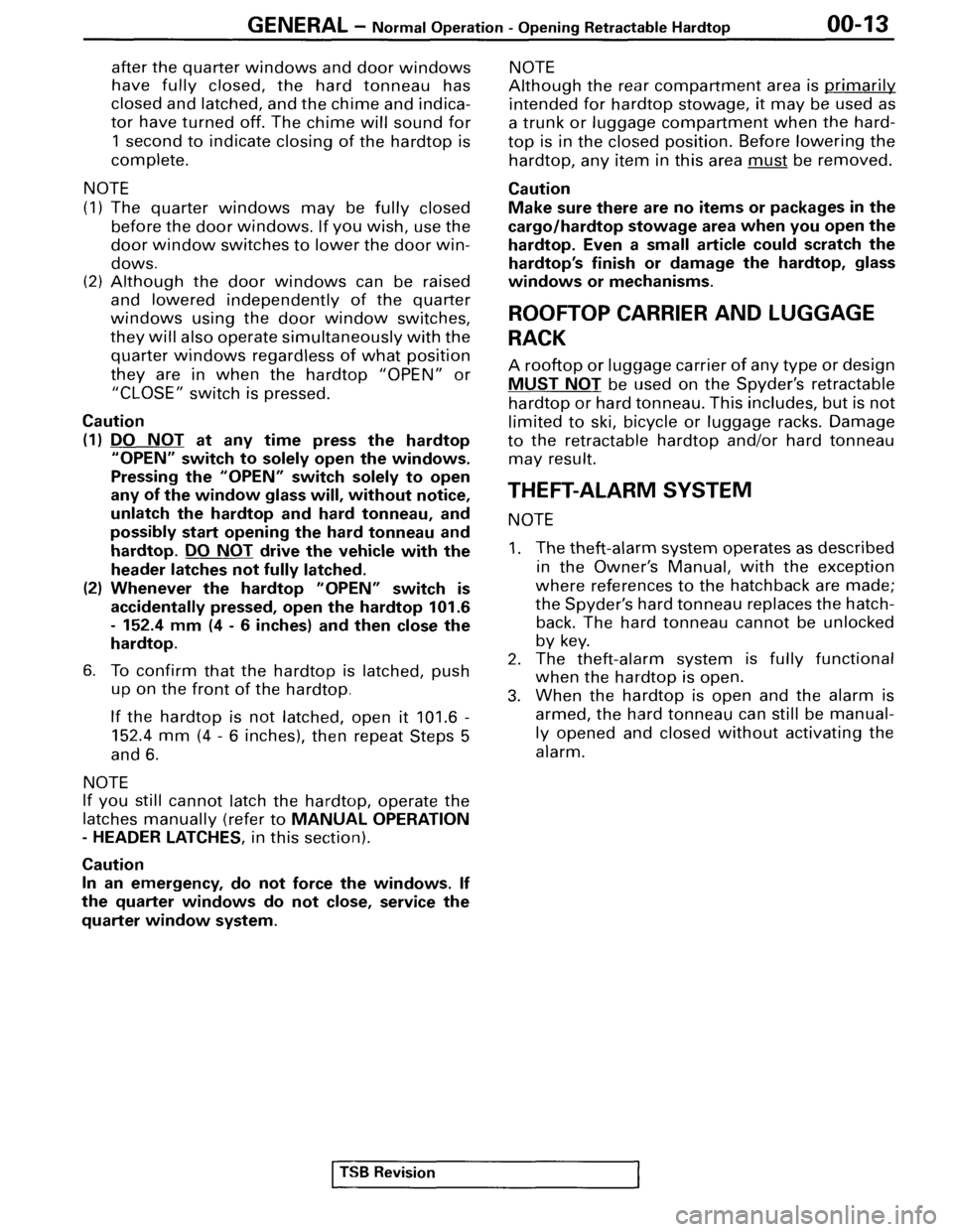 MITSUBISHI SPYDER 1995  Service Manual Supplement 