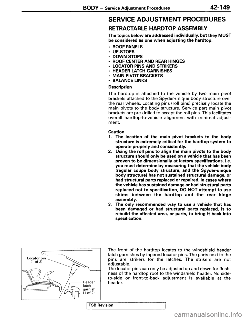 MITSUBISHI SPYDER 1995  Service Manual Supplement 